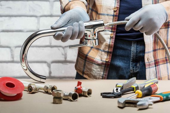 Plumber at Work Assemble and Install — Pittsburg, CA — Expert Plumbing & Rooter Plumber at Work Assemble and Install — Pittsburg, CA — Expert Plumbing & Rooter