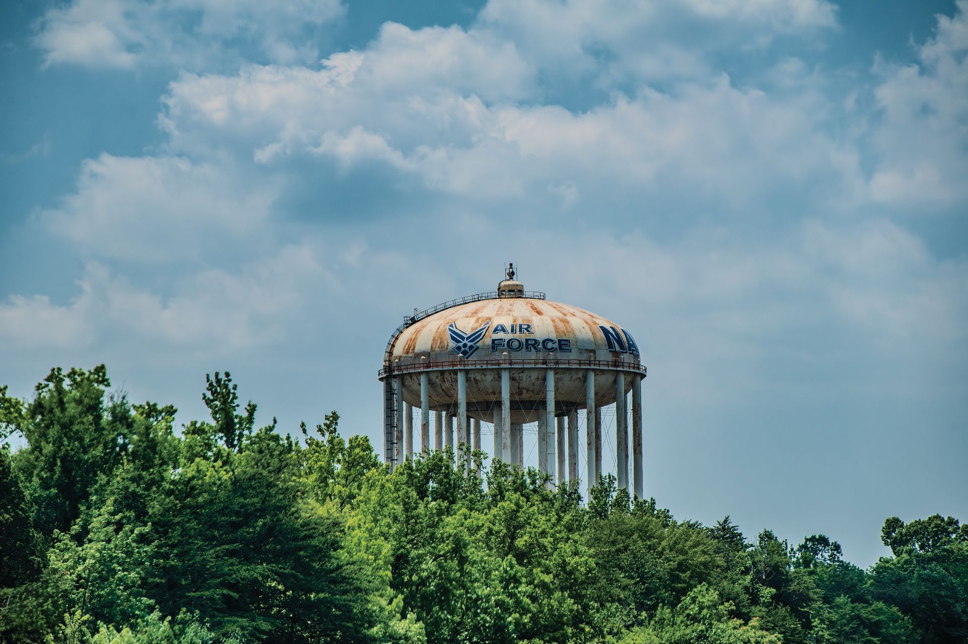 Air Force water tower standing tall above the trees
by Lana Andriyenko