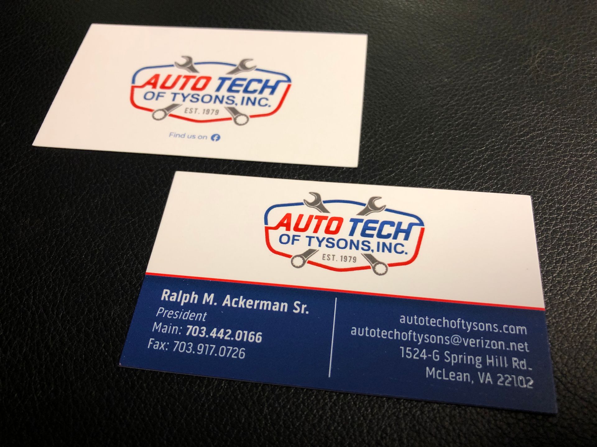 Business cards with the 