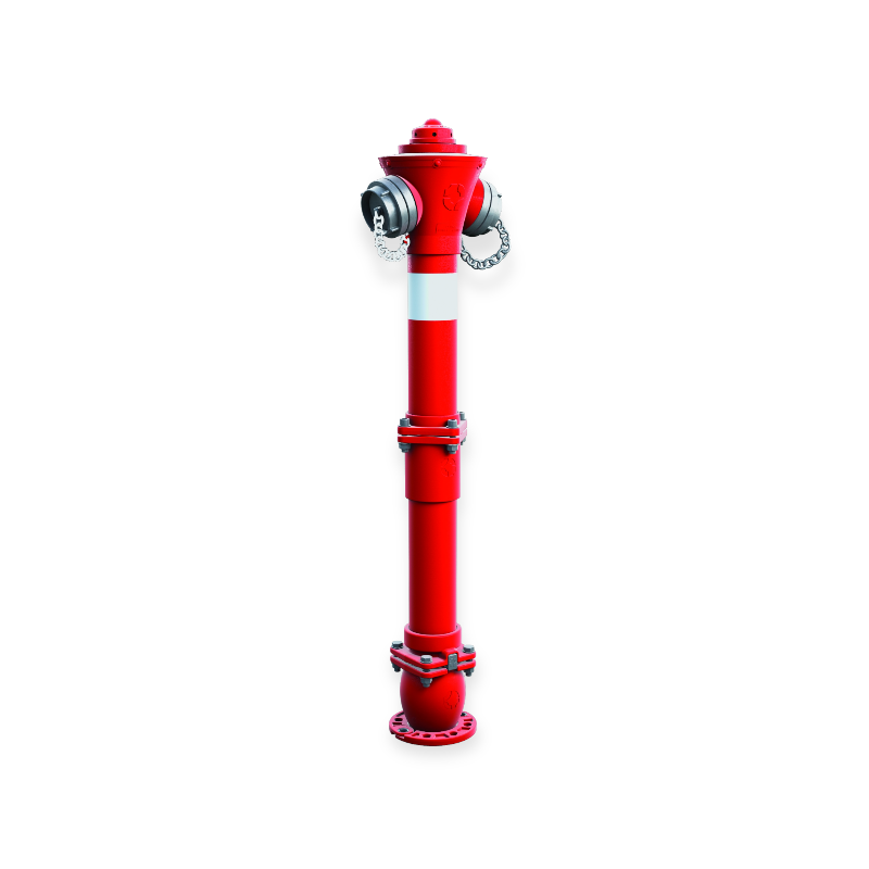 Bovengrondse brandkraan hydrant, gebogen, DN80, met dubbele kogelsluiting