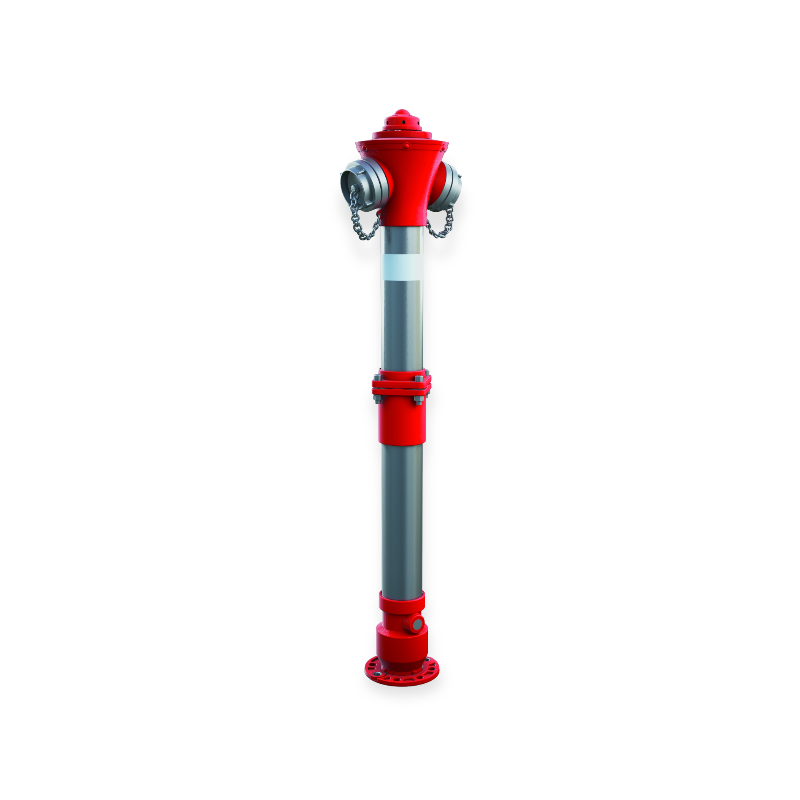Bovengrondse brandkraan hydrant, gebogen, DN80, met dubbele sluiting