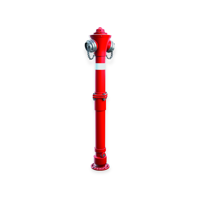 Bovengrondse brandkraan hydrant, gebogen, DN80, met dubbele sluiting