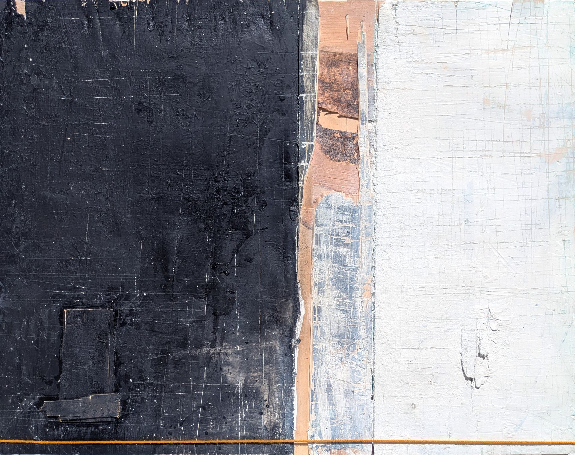 Nope Aerosol Paint, Emulsion Paint and Wool on Plywood 83cm x 63cm x 2cm £850
