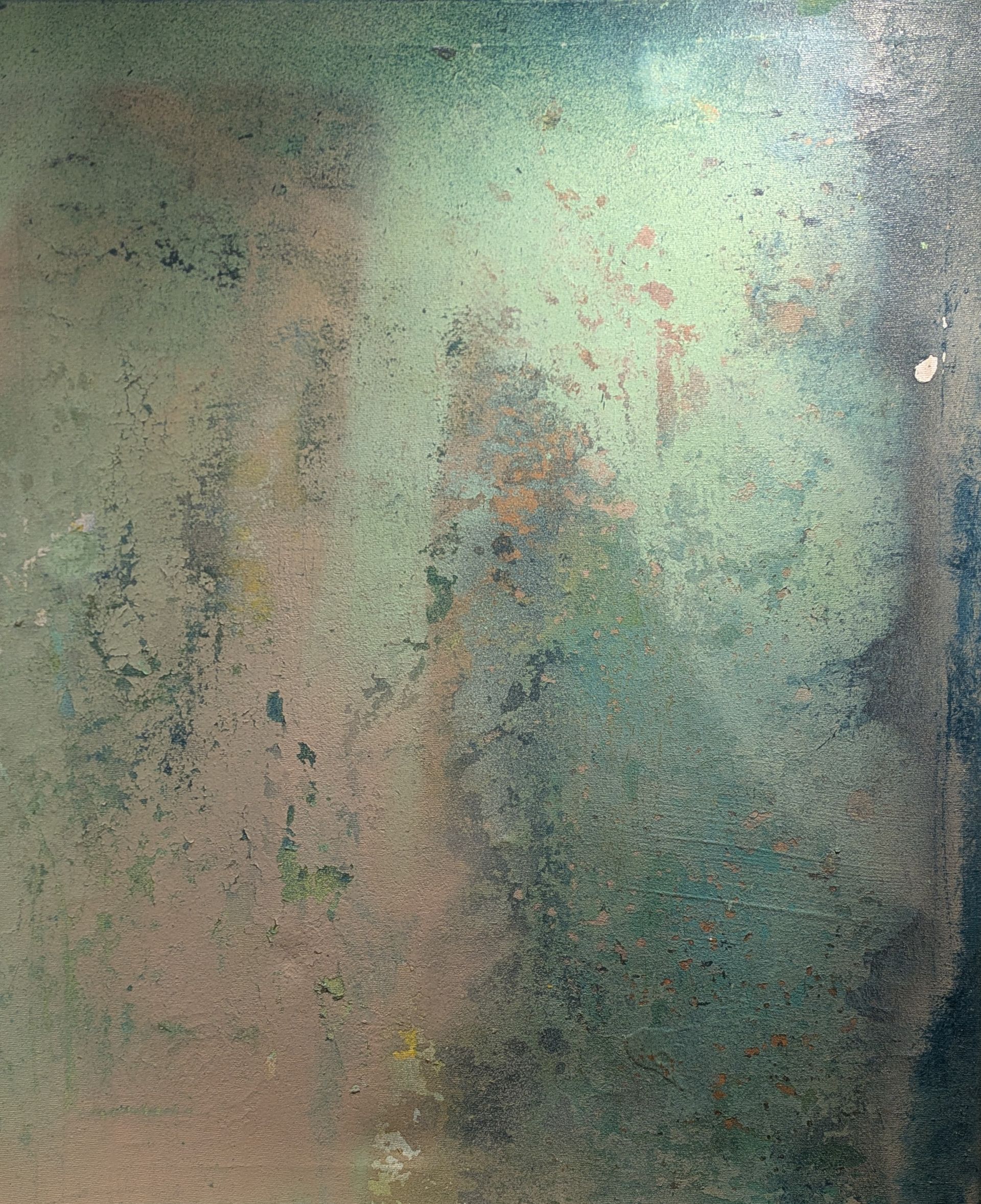 Some Green and Pink Aerosol and Emulsion, Acrylic on Canvas 50cm x 60cm £550