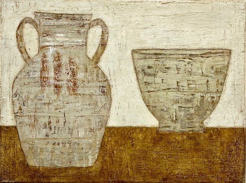 Vase and Bowl Mixed Media on Canvas 44cm x 34cm £350