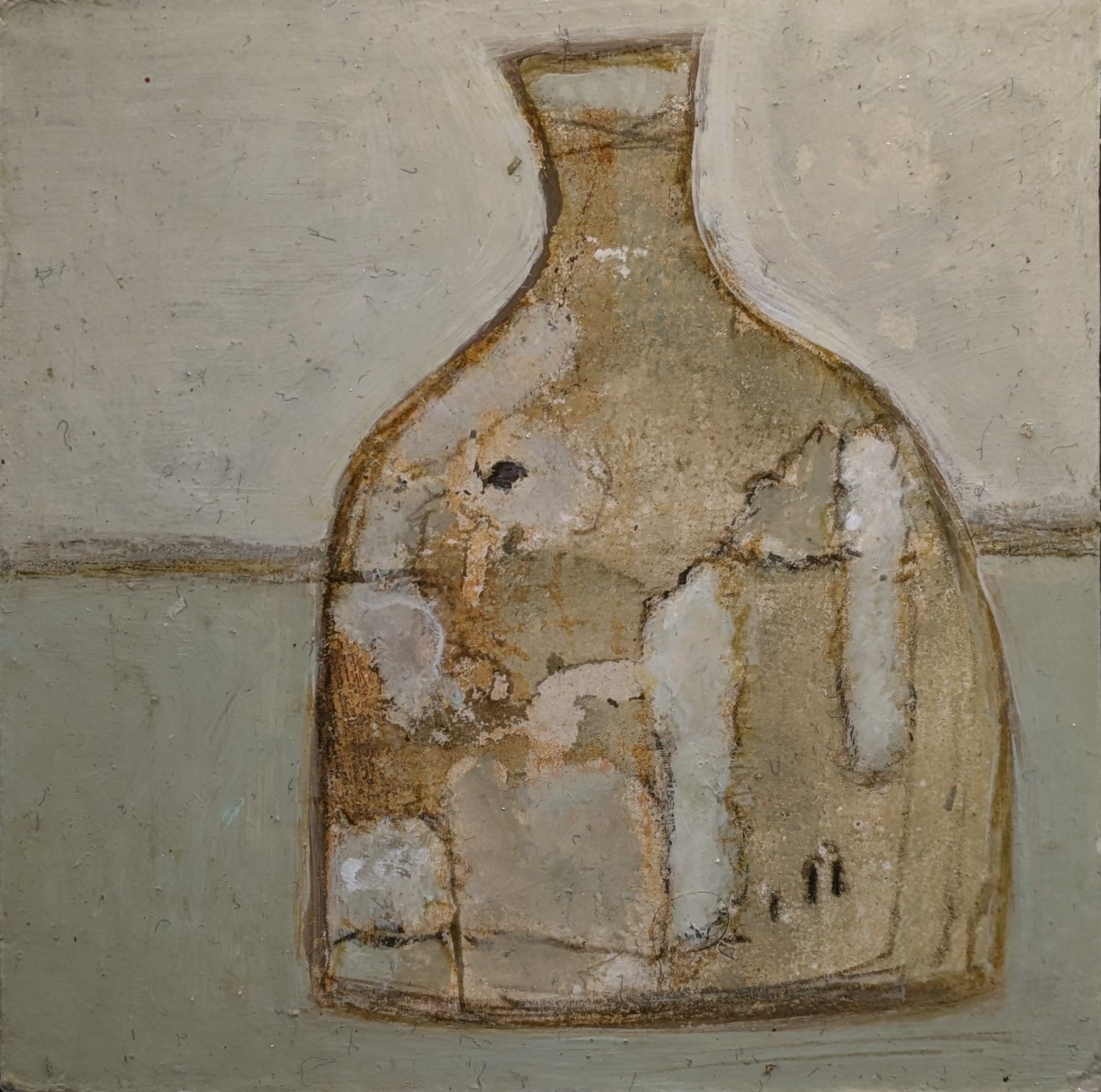 A painting of a bottle with the number 11 on it