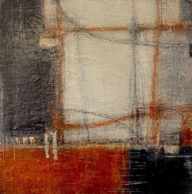 Somewhere Only We Know IV, Mixed Media on Cradled Board 21cm x 21cm framed size 24cm x 24cm £325