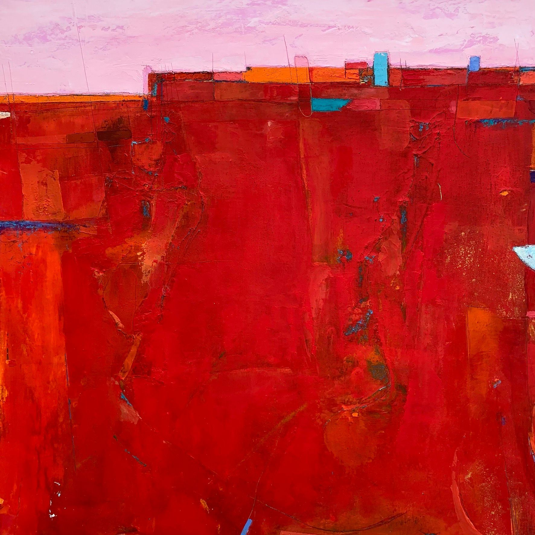 Bright Edge Deep Oil and Cold Wax on Wood Panel 64cm x 64cm £925