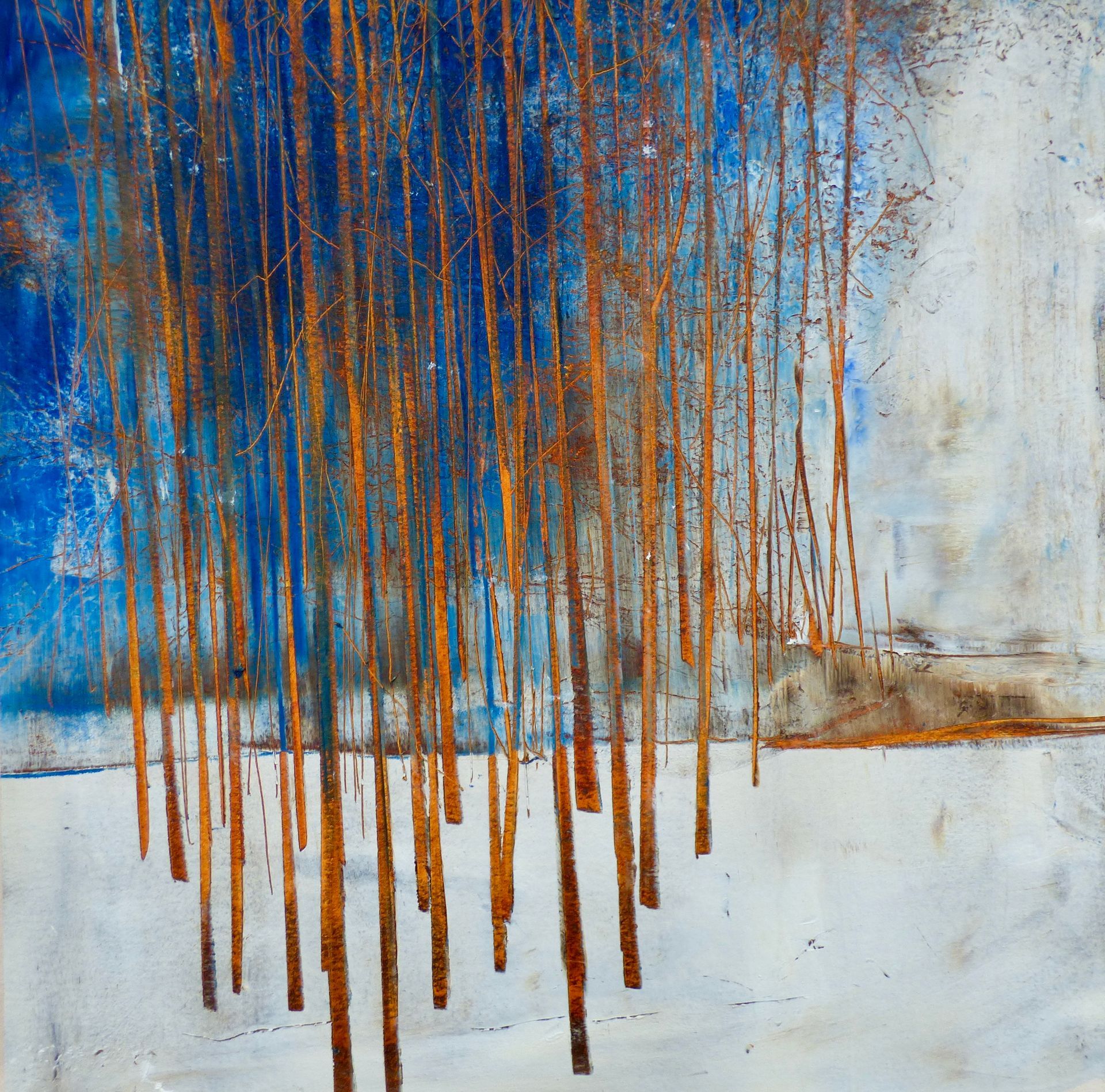 Rust into Evening Oil and Cold Wax on Panel 34cm x 34cm £350