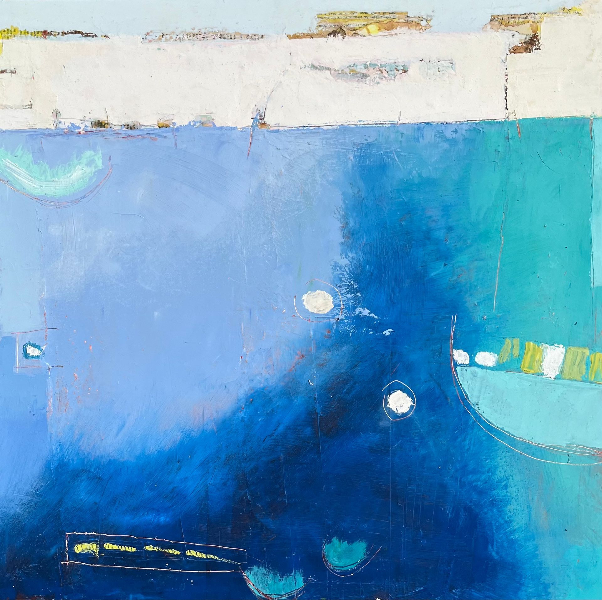 The Islands Oil and Cold Wax on Panel 55cm x 55cm £750