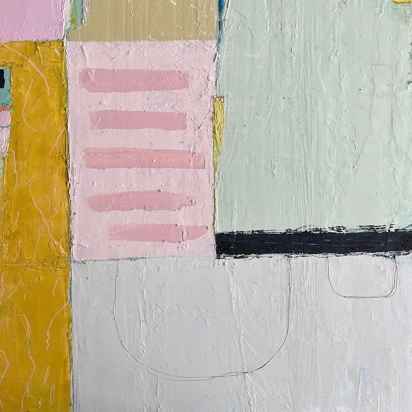 The Sun's Warmth on Golden Fields Oil and Cold Wax on Wood Panel £725