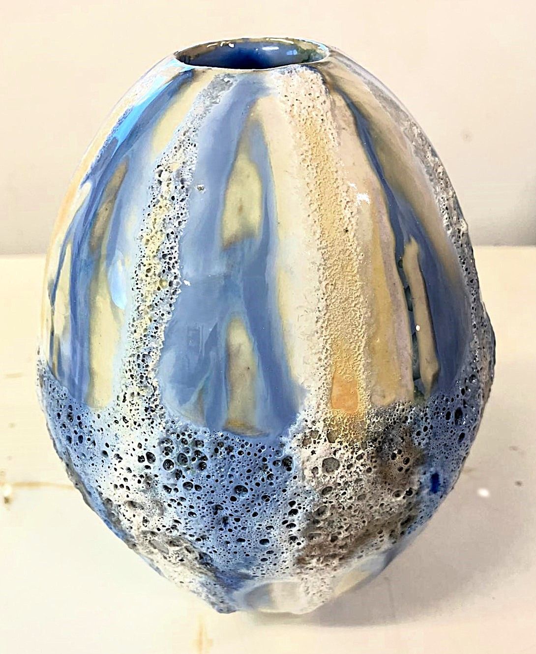 Blue Pod Pot 15cm high £160.