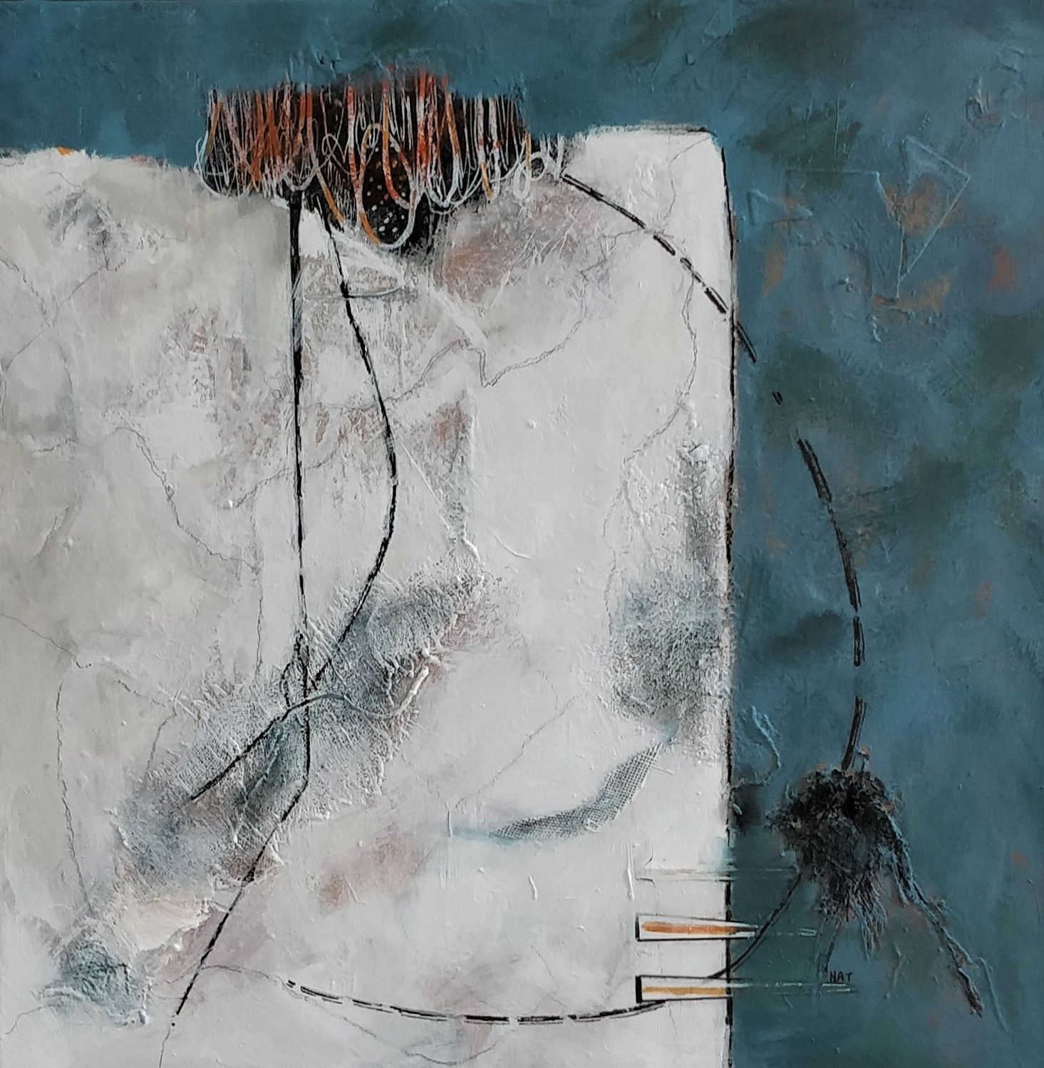 Pheasant Tails Mixed Media 54cm x 54cm £1050