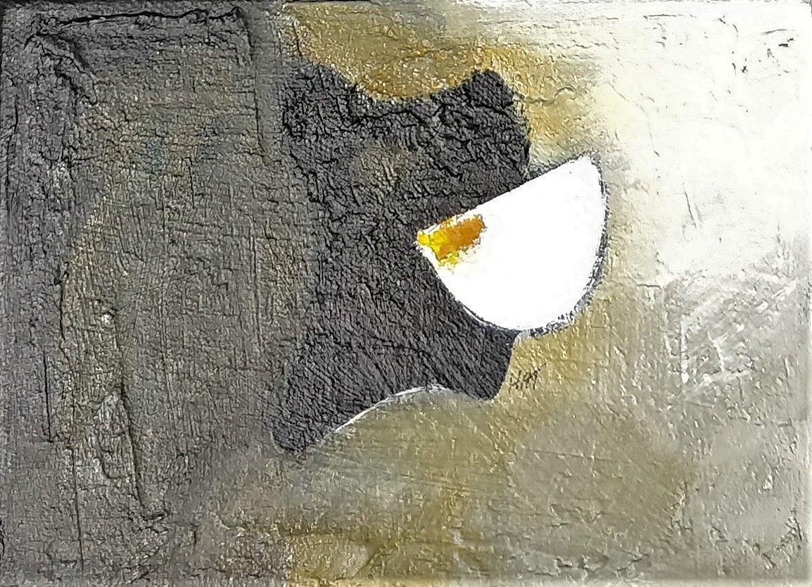 a close up of an abstract painting of muted colours