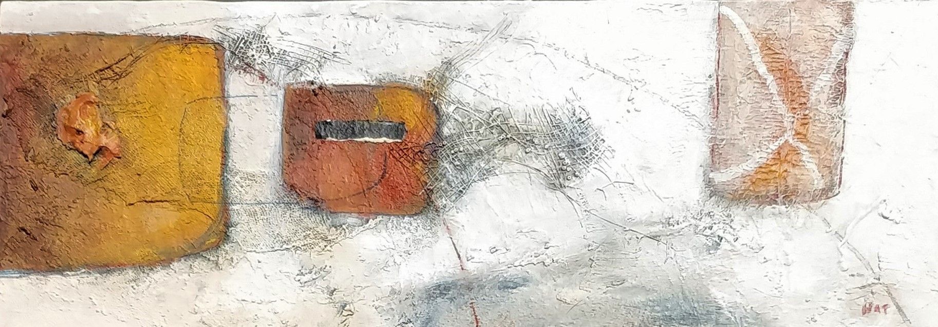 a close up of a painting on a wall with a white background .