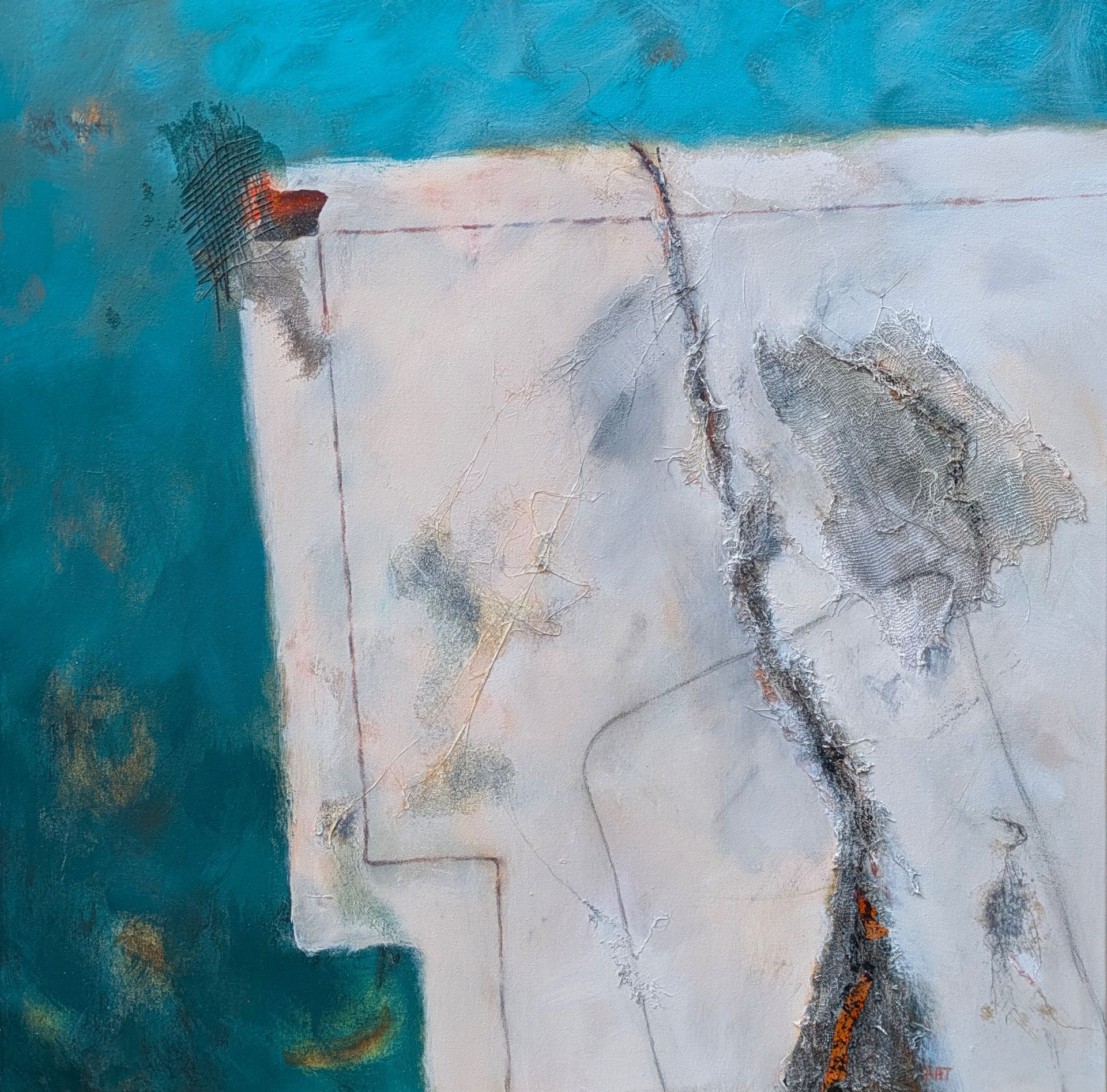 Walking to New Orleans Mixed Media on Canvas 50cm x 50cm £1050