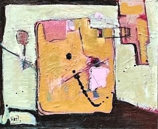 Yellow and Pink Fields Mixed Media on Artboard 34cm x 40cm £385
