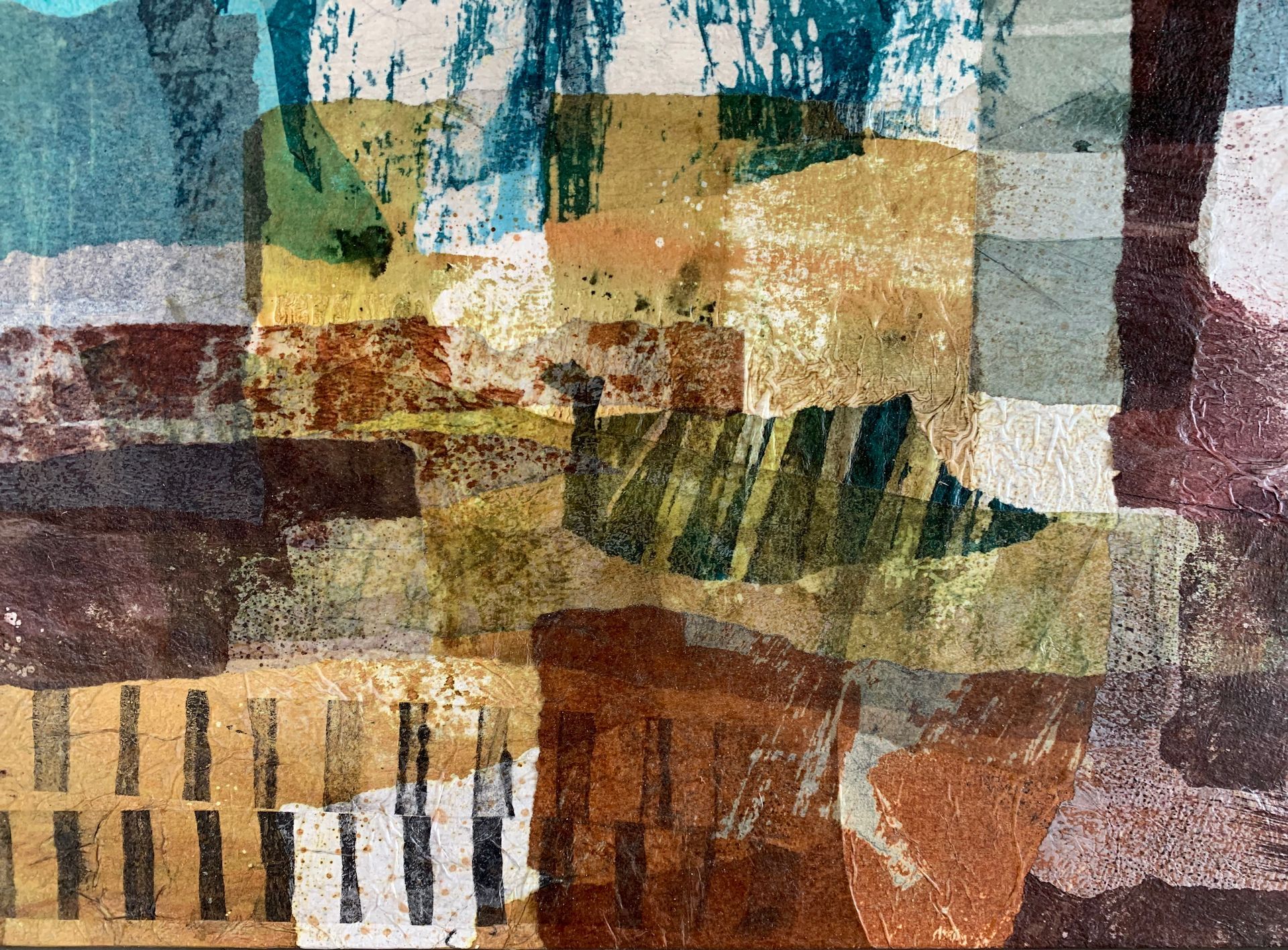 Down to the Beach Collage on Board Varnished 49cm x 40cm framed £550