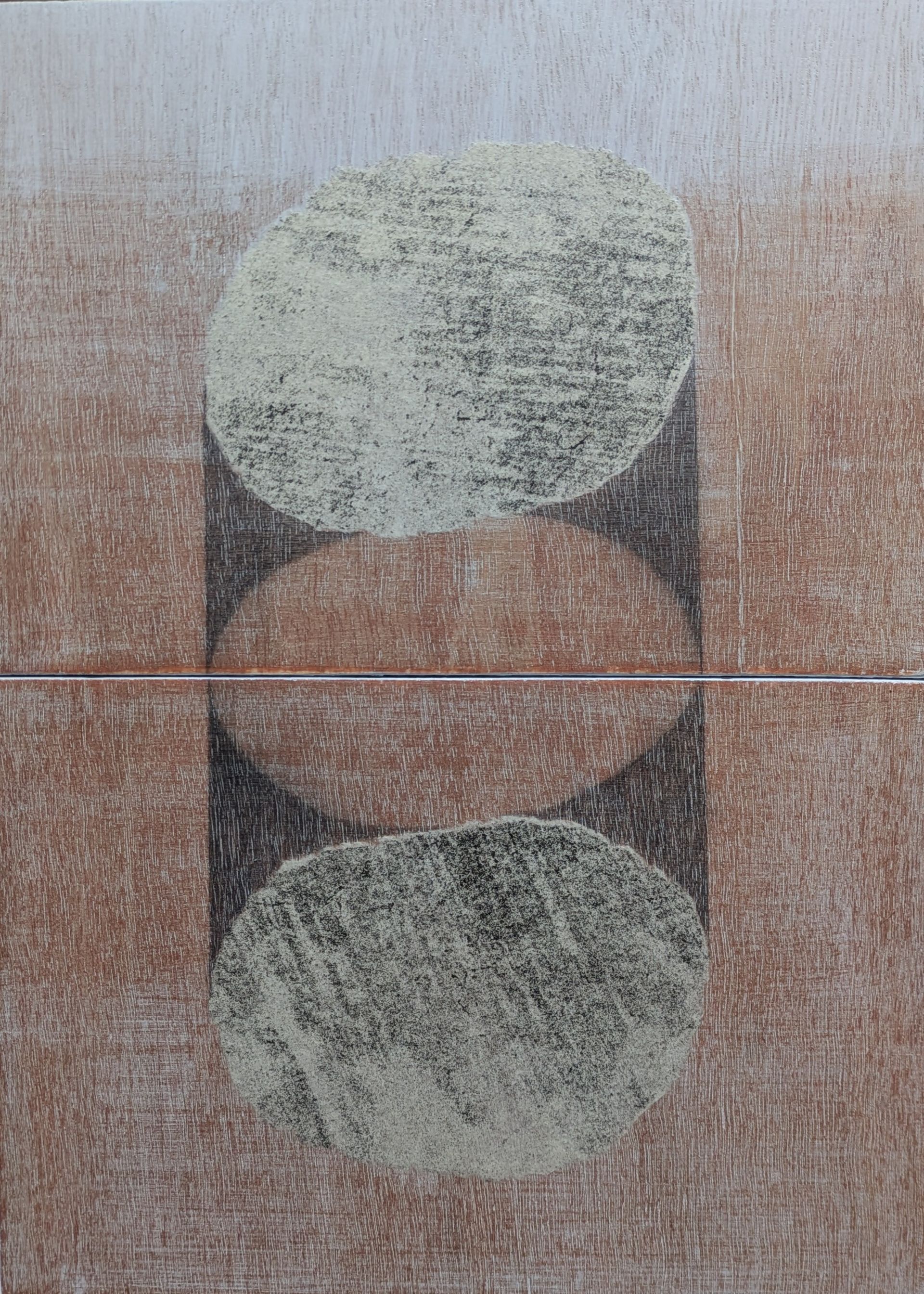 Reflected Forms Collage Print, Paint and Pencil on Plywood 20cm x 28cm £550.
