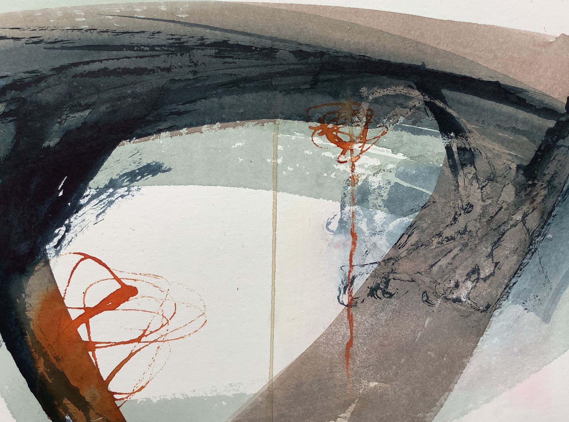 Between The Tides Acrylic Ink on Watercolour Paper 21cm x 29cm framed 37cm x 44cm £700