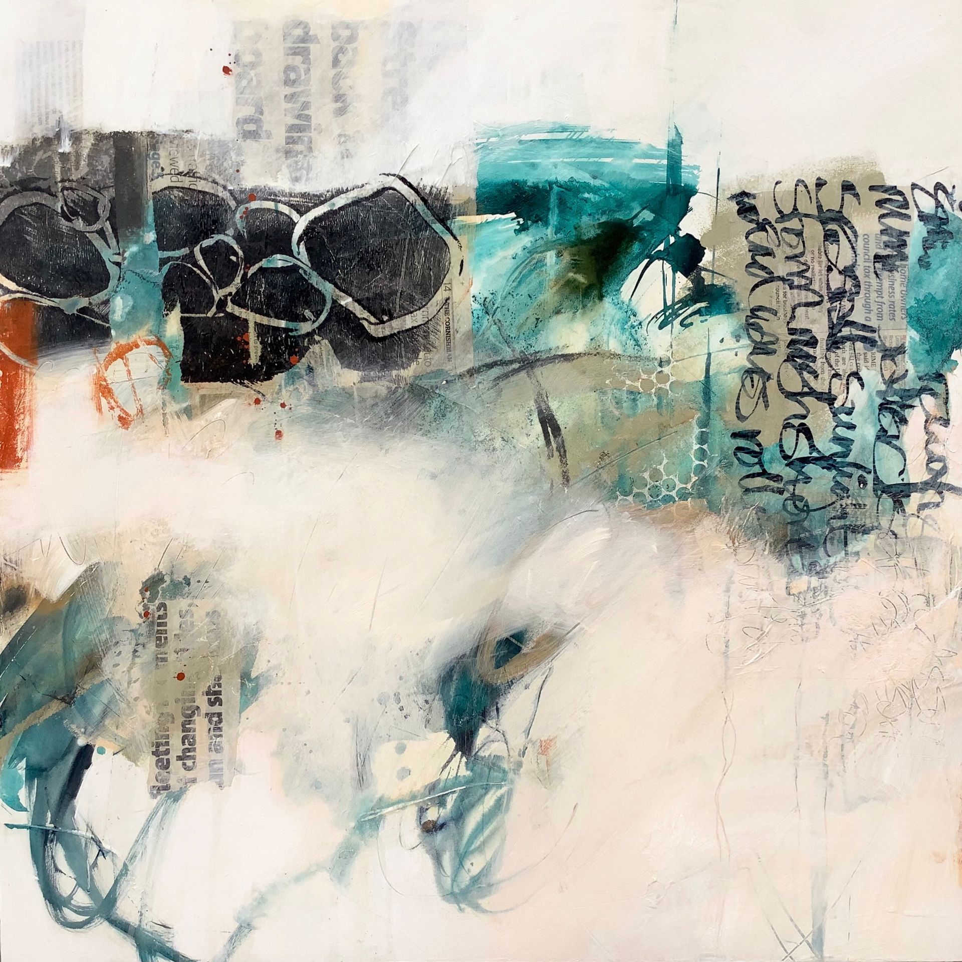 Changing Tides Mixed Media on Cradled Wood Panel 50cm x 50cm x 3cm £900