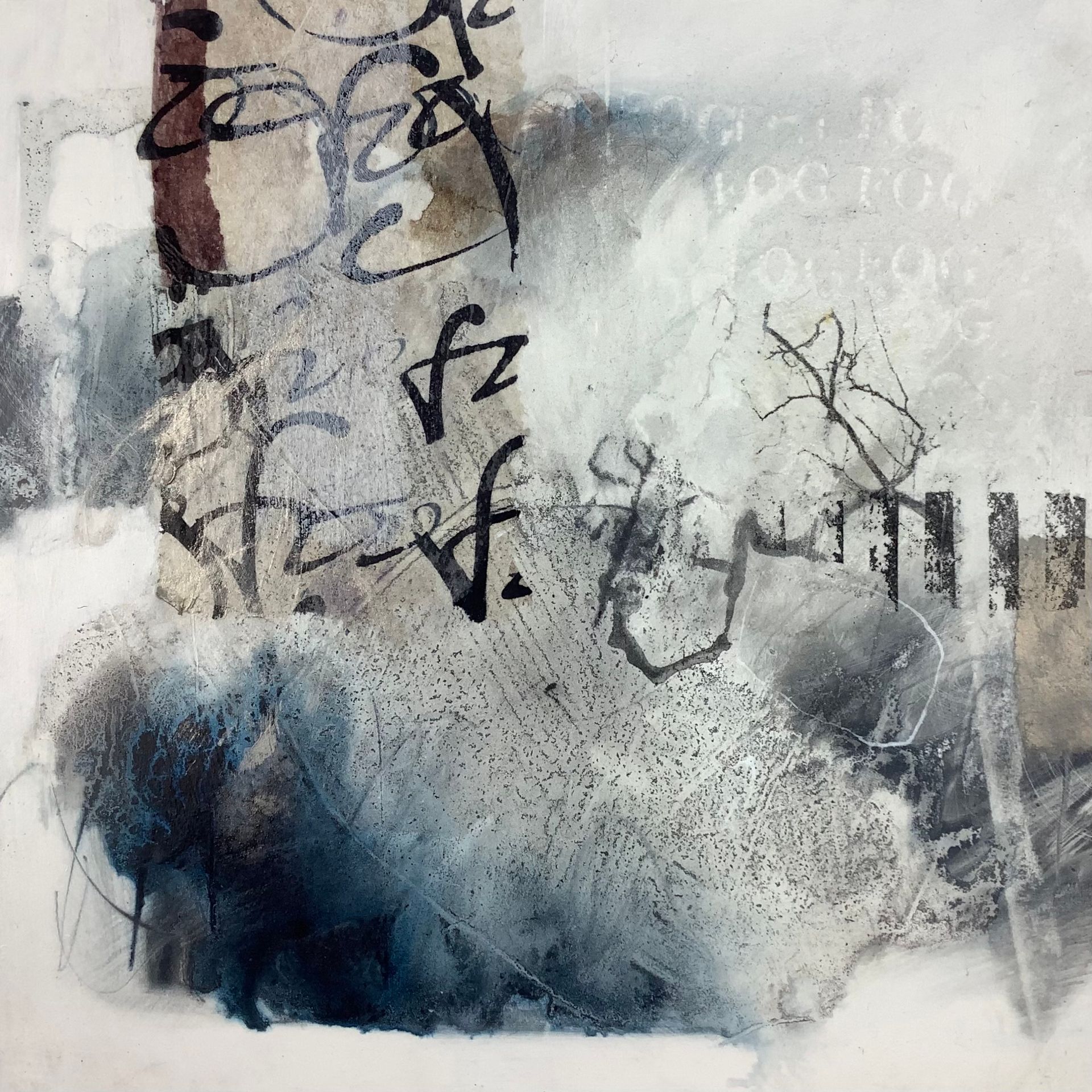 Elements: Fog Mixed Media on Cradled Wood Panel 25cm x 25cm x 3cm £400
