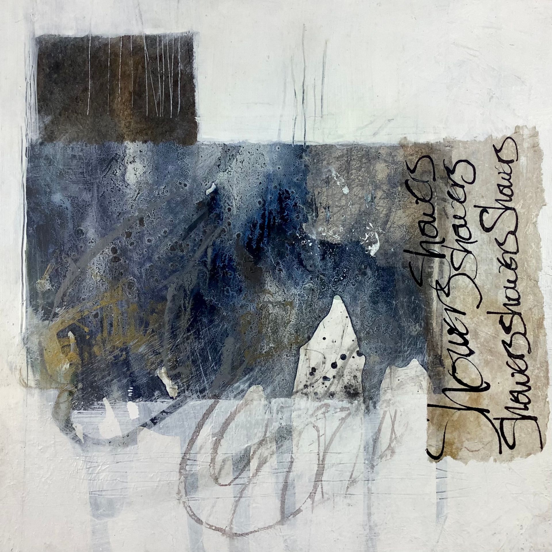 a painting with a piece of paper that says jewel shows