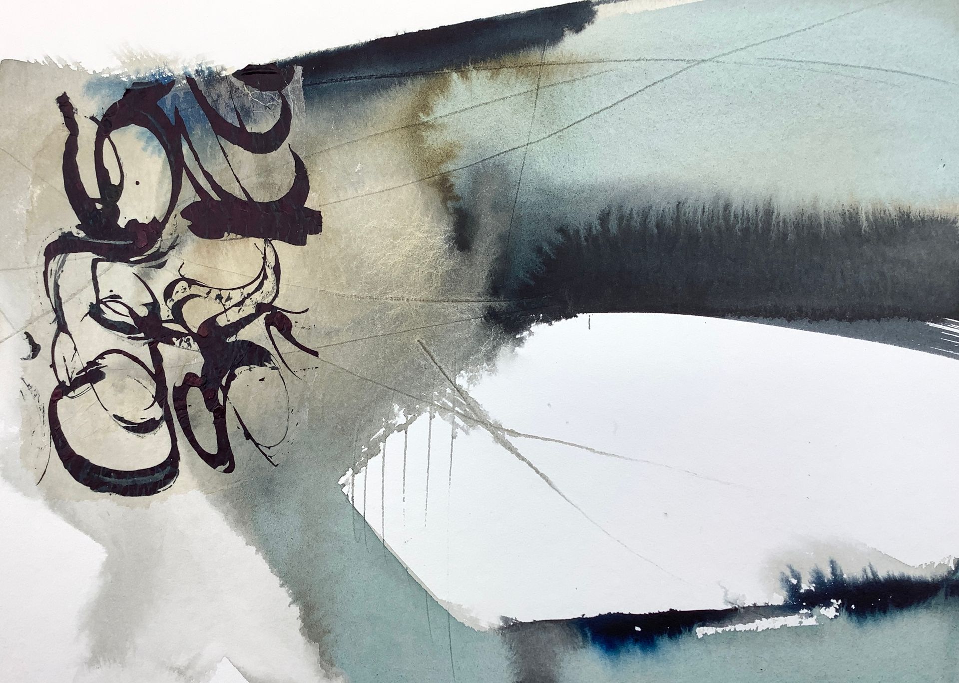 Portal Acrylic Ink and Collage on Watercolour Paper 24cm x 35cm framed 41cm x 52cm £750