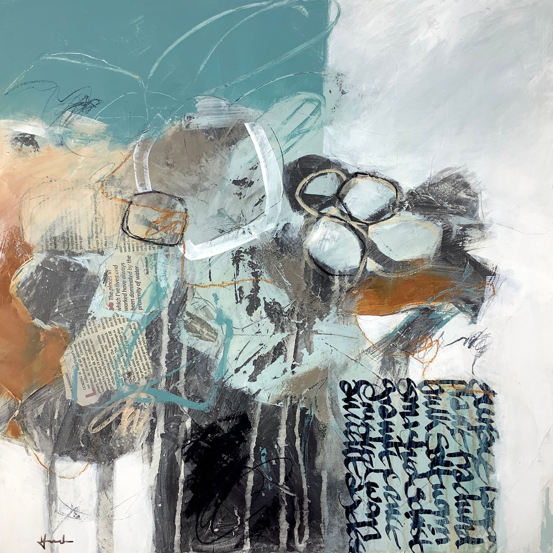 The Proximity of Water Mixed Media on Cradled Wood Panel 50cm x 50cm x 3cm £900