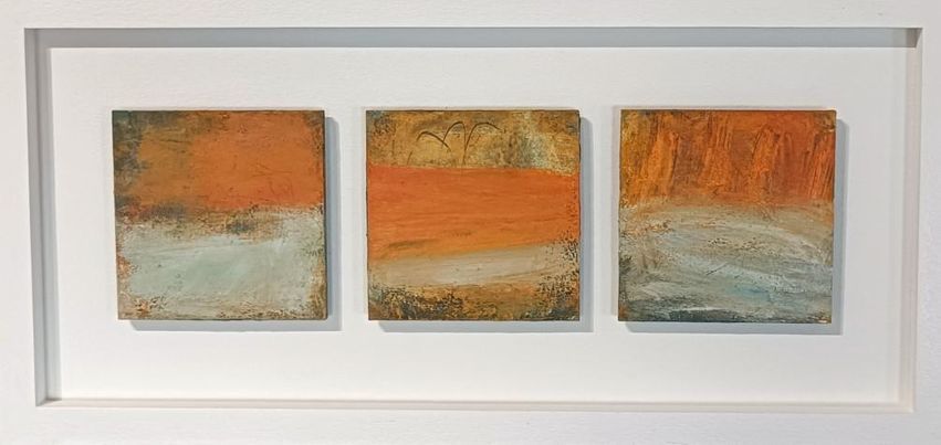 Equinox III Oil and Mixed Media on Wooden Panel 22cm x 46cm SOLD