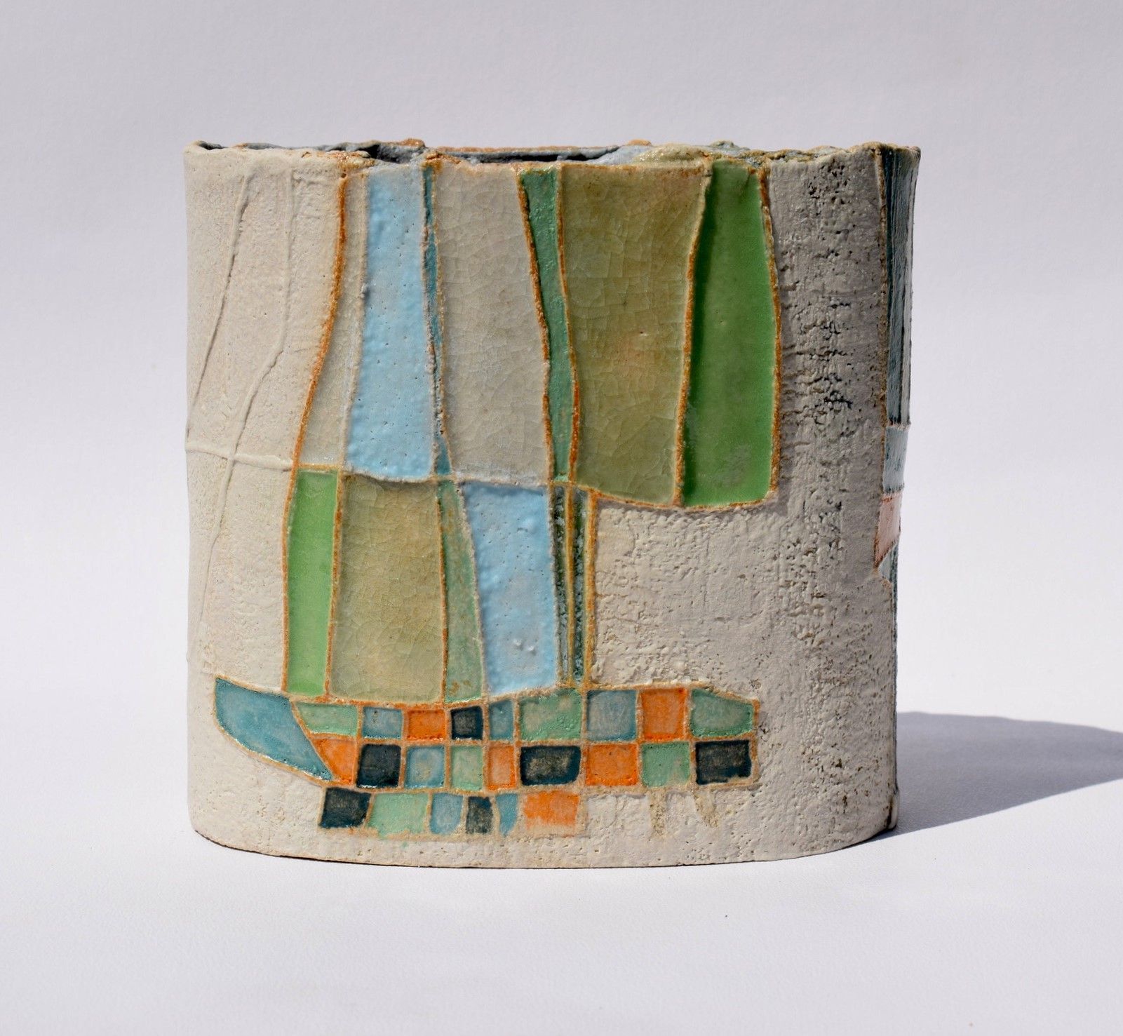 Stoneware Ceramic Vessel F 12.5cm x 14cm  SOLD