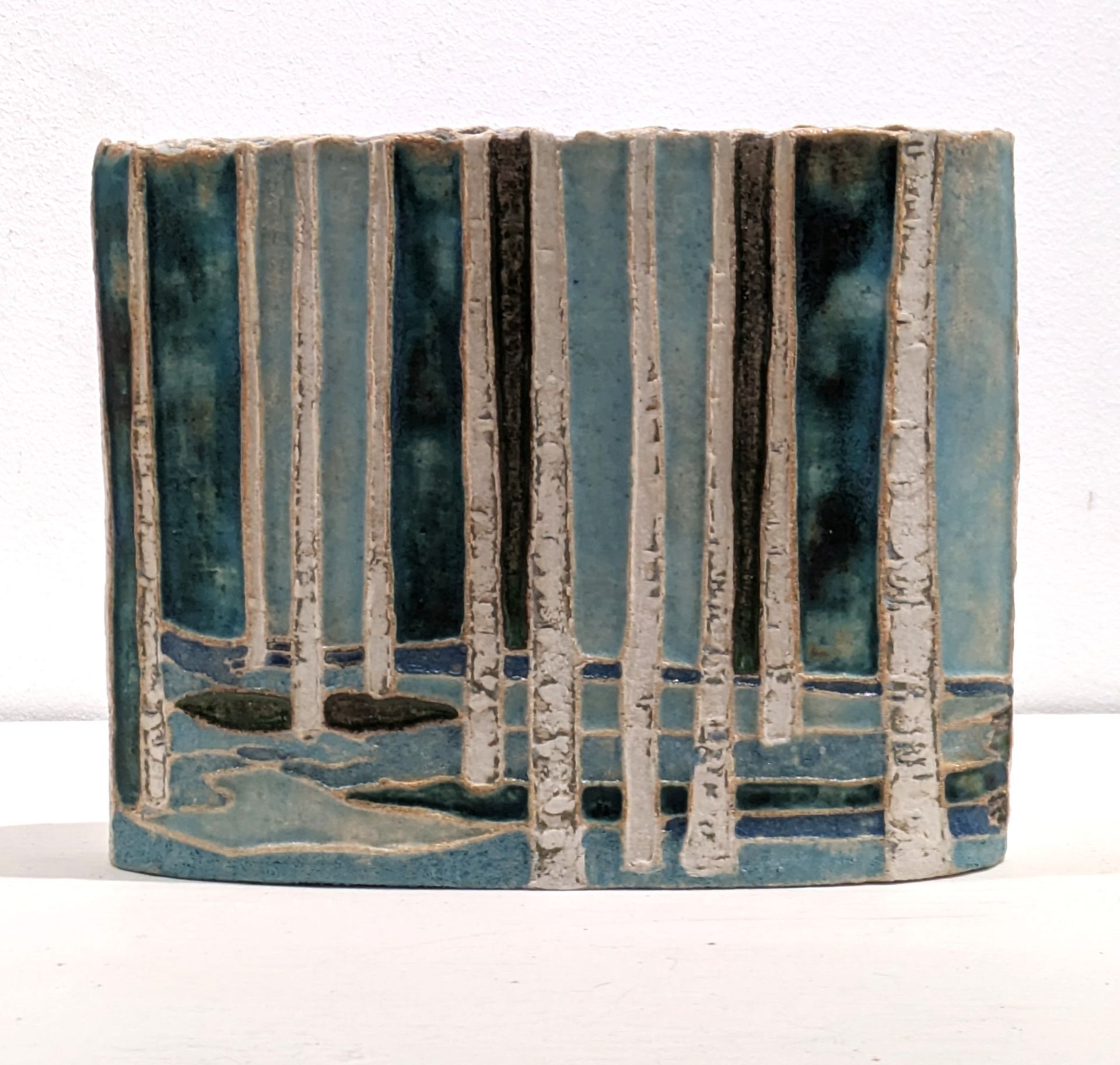 Vessel K Carved Stoneware 15cm x 18cm SOLD