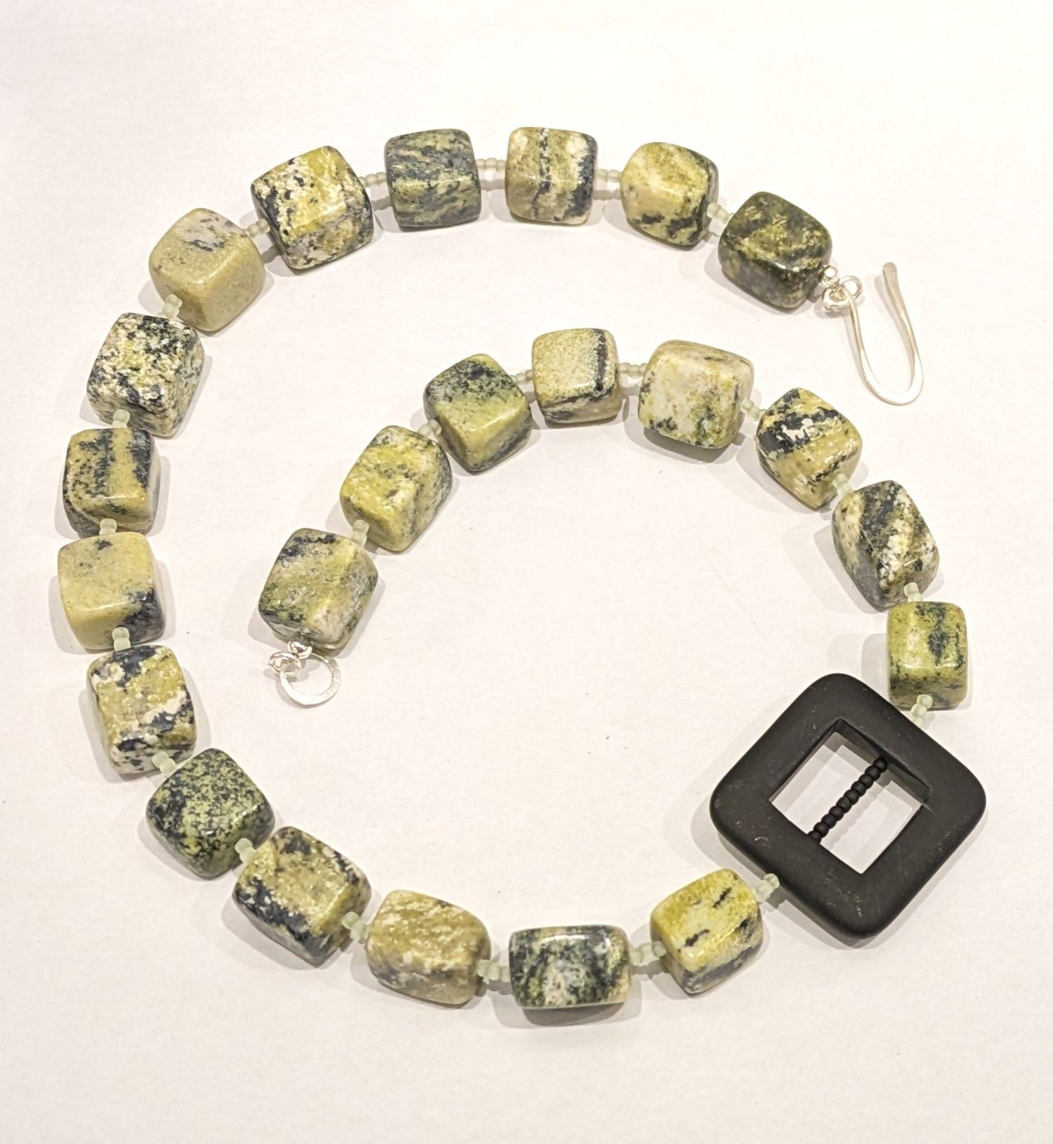 Yellow Turquoise Black Buckle Necklace  SOLD