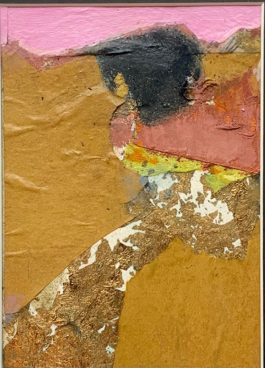 Glimpses of Gold I Mixed Media 17cm x 12cm, 37cm x 32cm framed £195