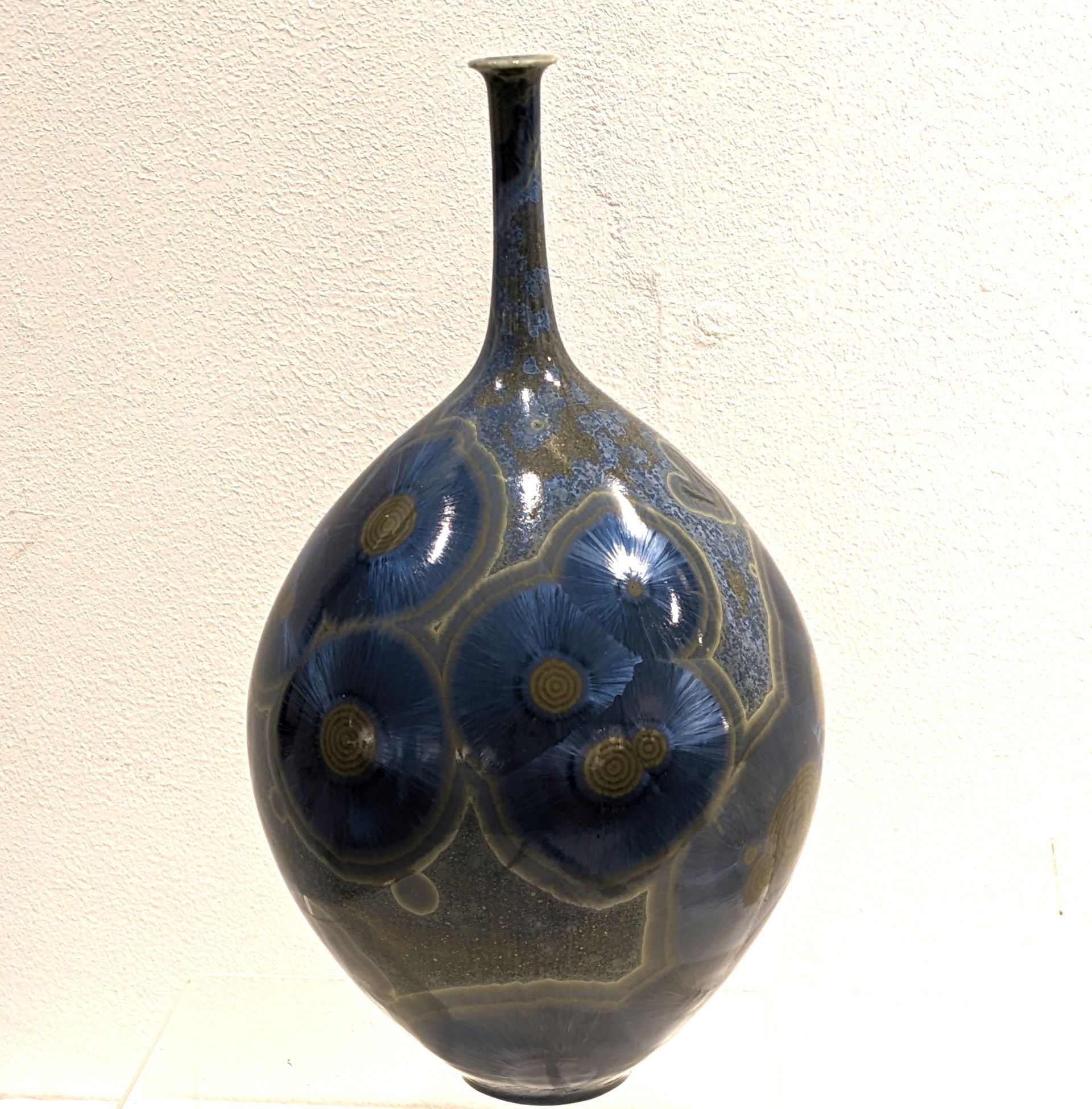CMB Pale Green Blue Tan Glaze Bottle Form 22cm x 12cm £60