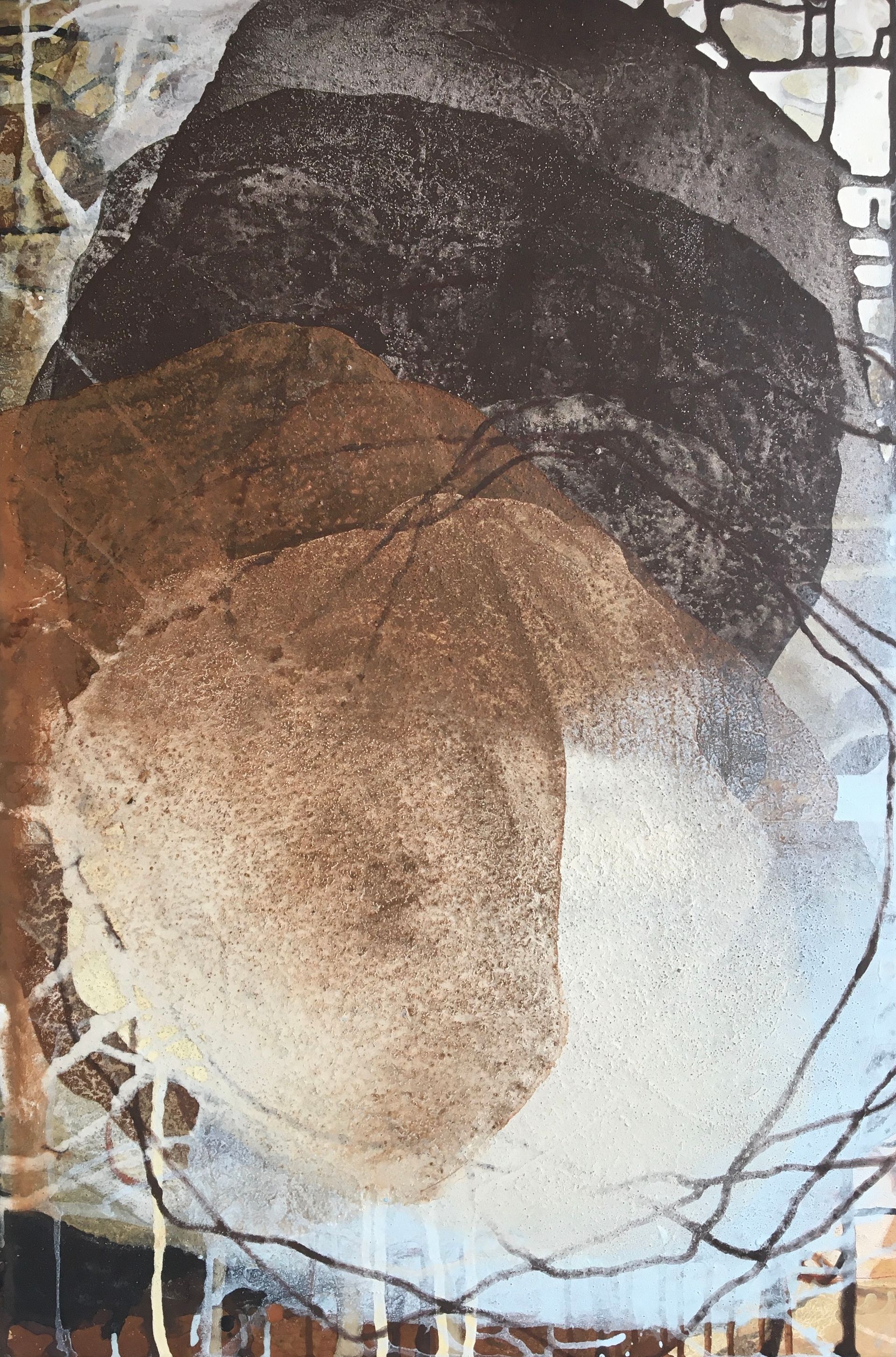 Dynamic Equilibrium Rock Stack West Penwith 01 Earth Pigments and Acrylic on Board 57cm x 82cm £1000.