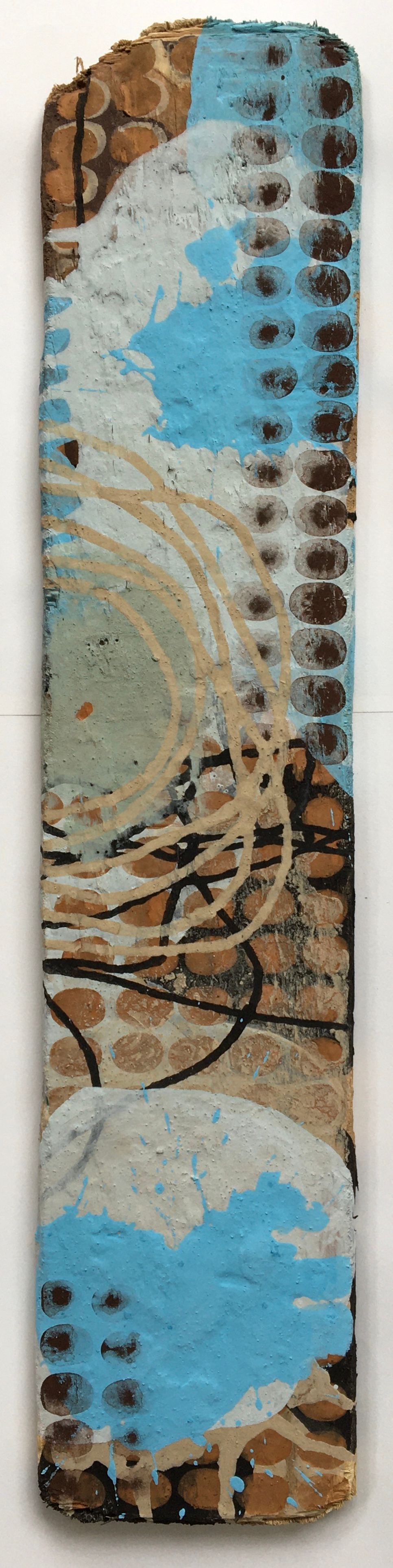 Study 05 for Dynamic Equilibrium West Penwith Rocks Earth Pigments and Acrylic on Flotsam 12cm x 58cm £650