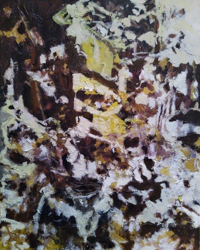 What Lies Beneath Oil, Acrylic and Wax on Canvas 51cm x 51cm £600