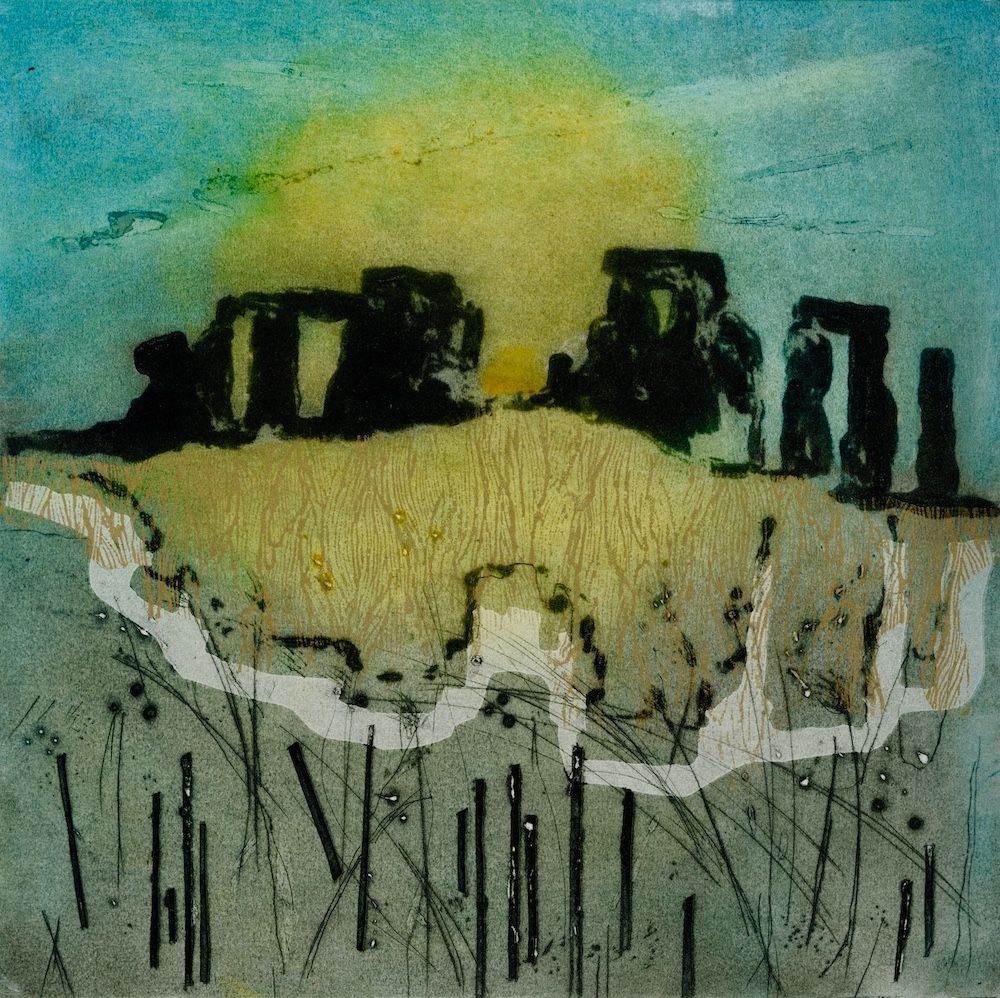 And Life Flows On Collagraph & Block Print 40cm x 40cm Framed size 64cm x 64cm £480