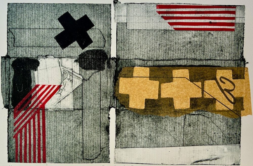 Groundworks II Collagraph with Collage and Block Print 22cm x 34cm 43cm x 53cm framed Edition of 4 £320