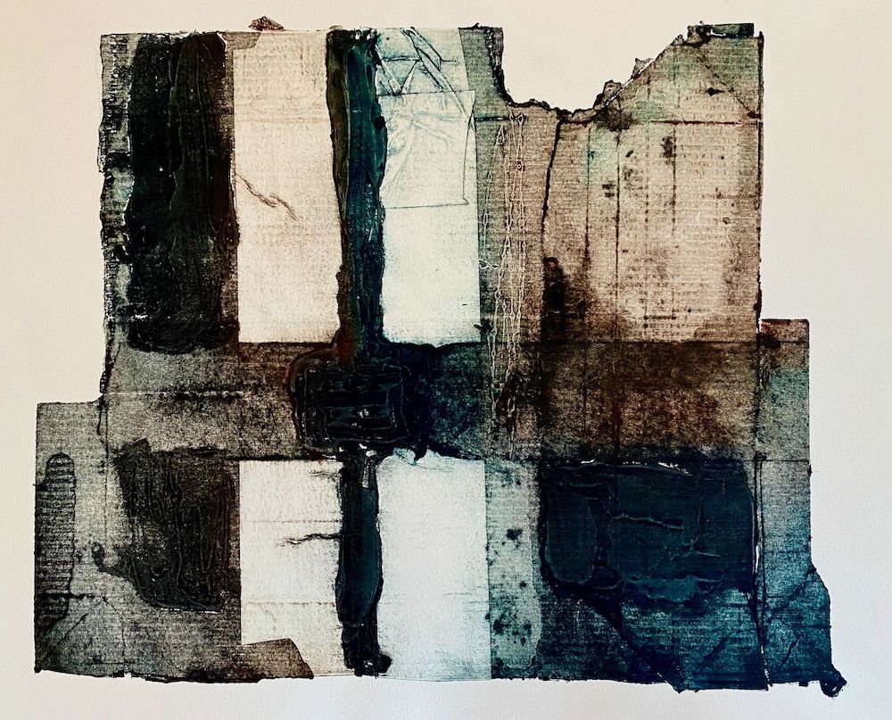 Material Memory Collagraph 28cm x 35cm 43cm x 53cm framed Variable Edition SOLD