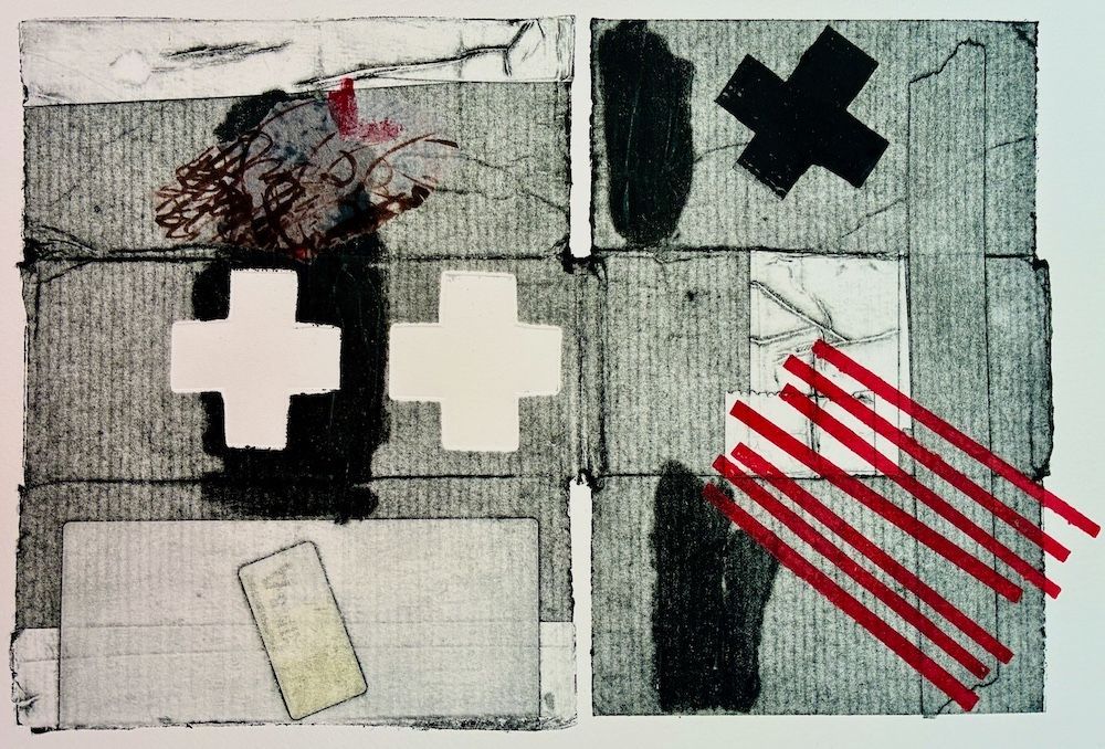 Traces II Collagraph and Blind Emboss 33cm x 22cm Framed size 53 x 44cm £320