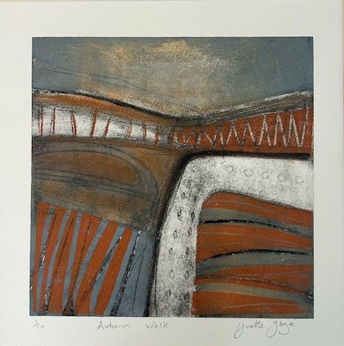 Autumn Walk Collagraph and Lino Print 42cm x 42cm £180