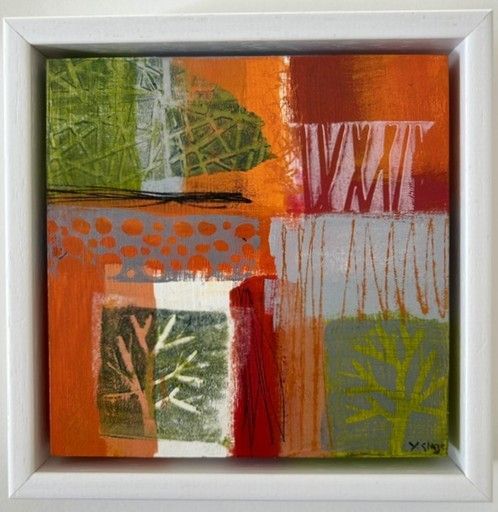 Yvette Glaze Golden Light Mixed Media on Wooden Panel 18cm x 18cm £150
