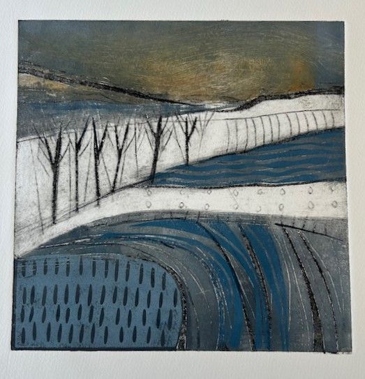 Sharp Frost Collagraph and Lino Print 42cm x 42cm £180