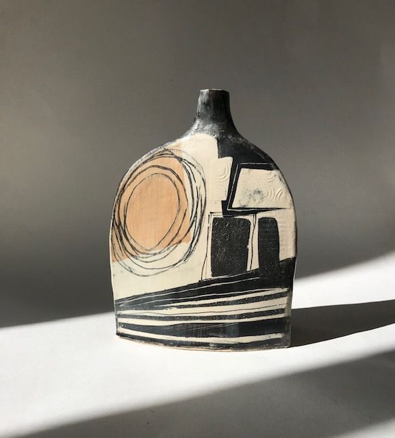 Yvette Glaze Latitude I Slab Built Vessel 22cm high by 17cm wide  £180