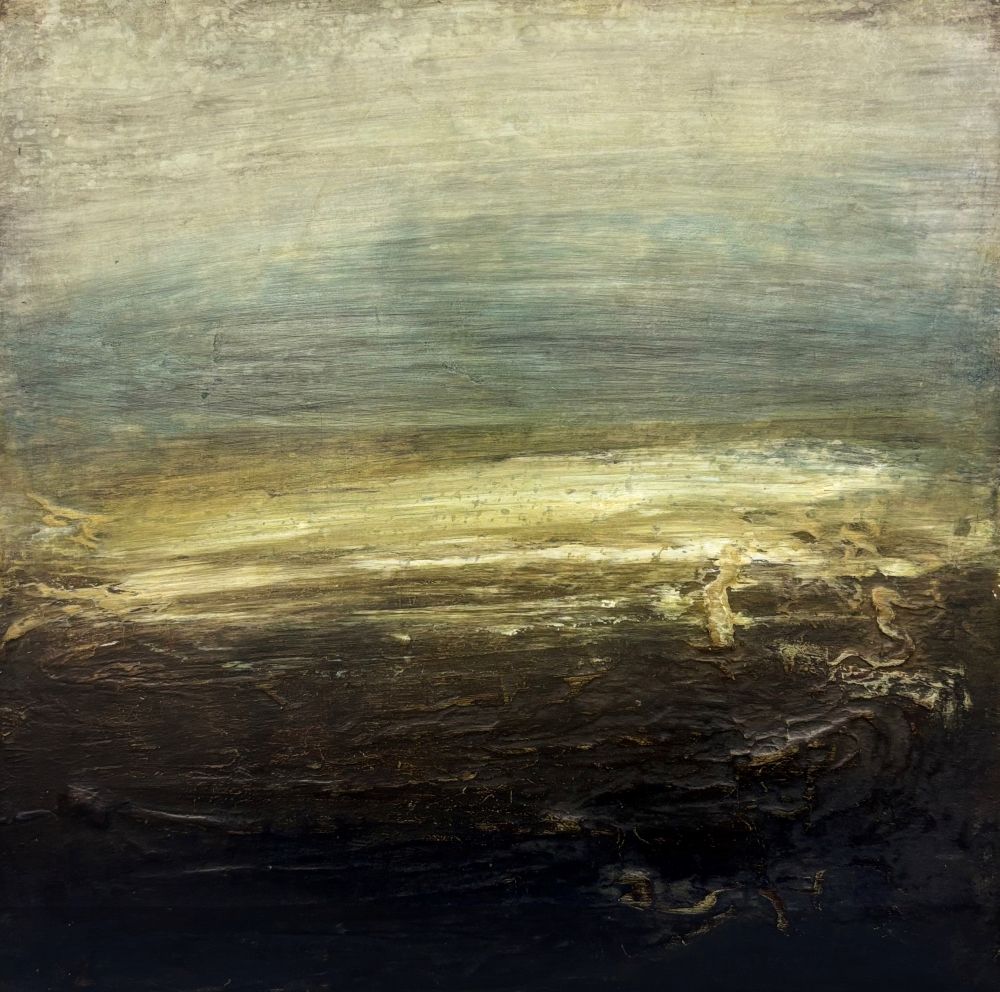 Fleeting Acrylic, Ink, Charcoal on Wood Panel 30cm x 30cm, 34cm x 34cm £490