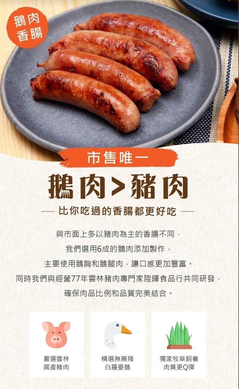 鵝肉香腸(300g/包) 5包