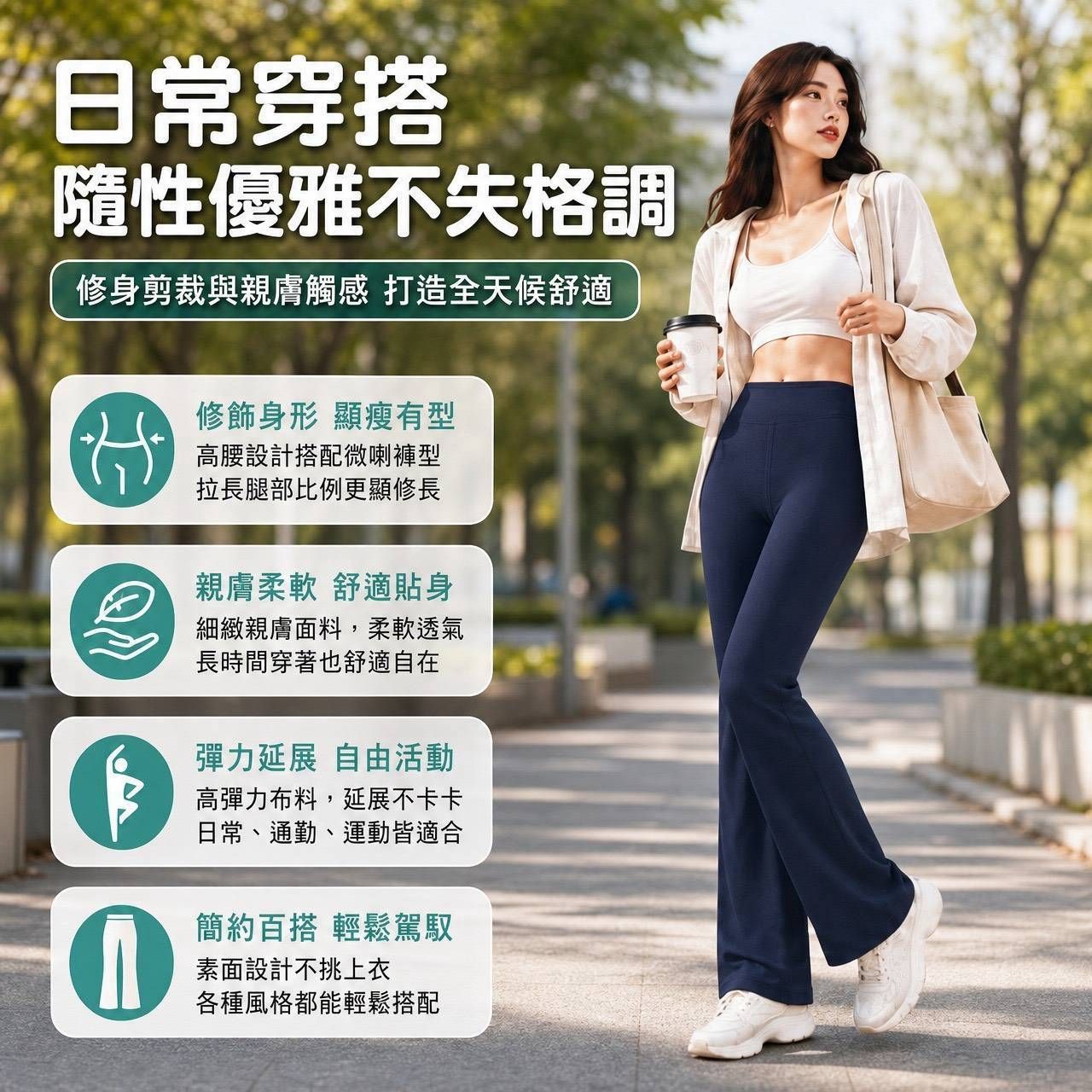 極線動姿褲-舒展款二件 獨家贈送❤️二個KITTY手提袋
