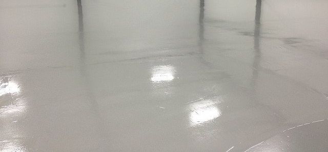 solid gray epoxy floor